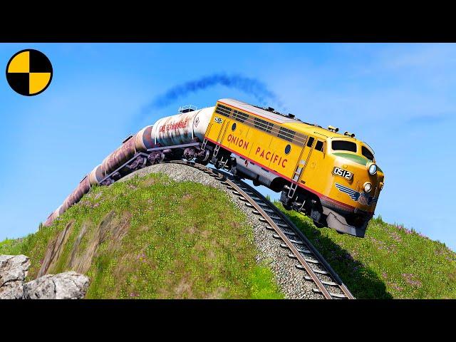 Trains vs Steep Slope  BeamNG.Drive