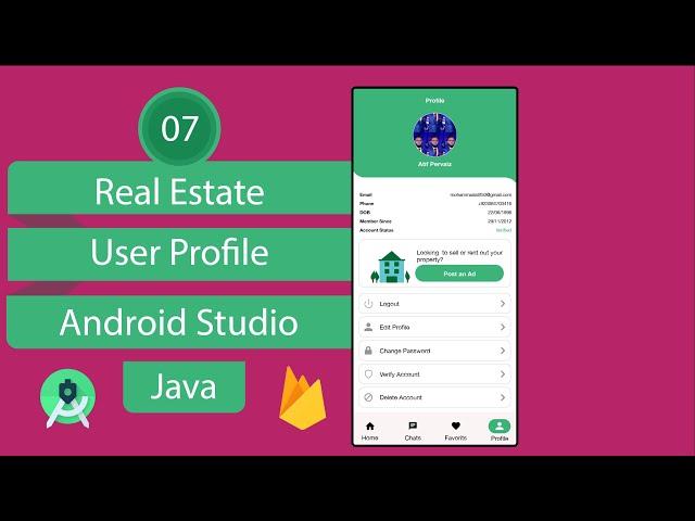 Real Estate App | 07 Profile | Android Studio | Java