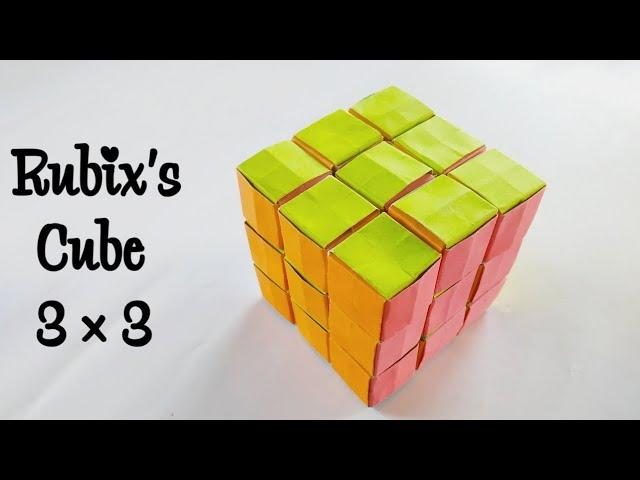 How to  make colourful paper Rubix's Cube 3×3 || Easy Crafts .