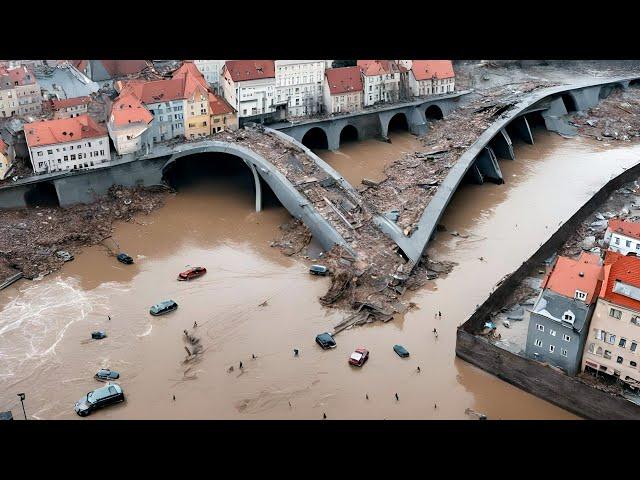 AUSTRIA FLOOD DISASTER Thousands Evacuated and Cities Destroyed