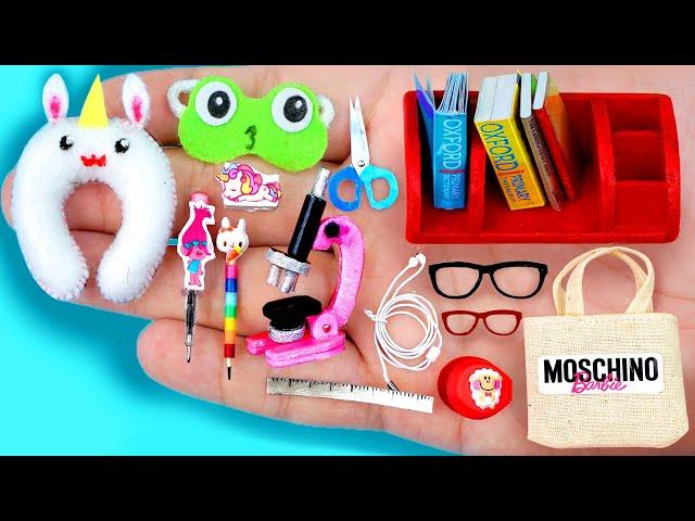 17 EASY REALISTIC DIY MINIATURE BARBIE IDEAS ~ Mini Headphone, Microscope , Unicorn pillow and more!