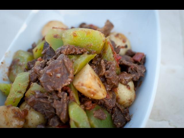 Rich and delicious braised beef with celtuce (Chinese lettuce)