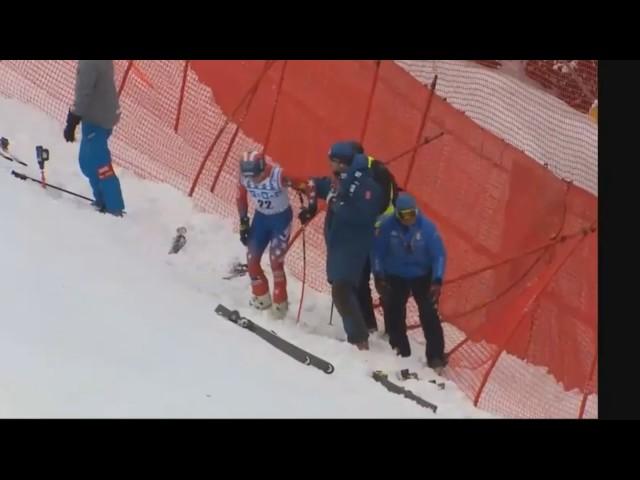 Ski Downhill Horror Crash Jared Goldberg USA in Kvitfjell 25.02.2017