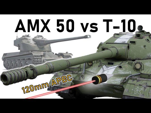 AMX 50 Surbaissé vs T-10 | Oscillating 120mm French Monster Tank | Armour Penetration Simulation