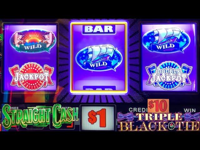 AGAIN! $10 Triple Black Tie + 10x Jackpot Seven Seas + Straight Cash Generic Cash Machine slot play!