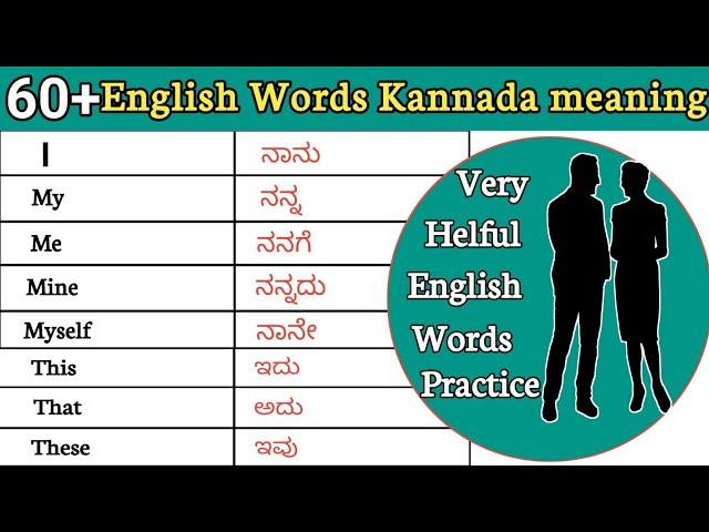 60+ very useful English words with kannada meaning️/Basic English words practice #dailywords