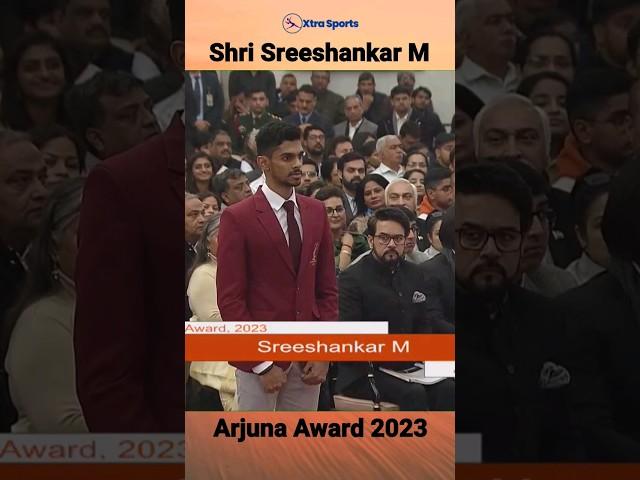 Shri Sreeshankar M (Athletics) conferred with Arjuna Award 2023 by President Murmu | Xtra Sports