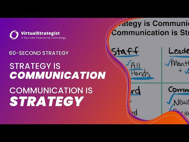 Strategy is Communication, Communication is Strategy I 60-Second Strategy