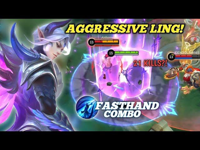 AGGRESSIVE LING,SATISFYING COMBO (BOOST DMG)!-LING FASTHAND GAMEPLAY BEST BUILD&EMBLEM 2024