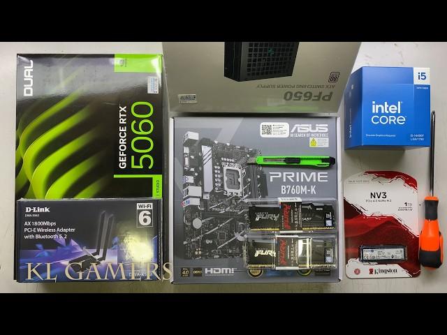 intel Core i5 14400F ASUS PRIME B760M K Segotep Brave W1 Palit RTX5060 Gaming PC Build