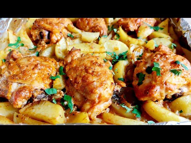 Вкусный и бюджетный обед для всей семьи! Куриные бедрышки с картофелем, лучший рецепт!