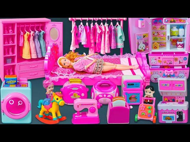 14 Minutes Satisfying with Unboxing Barbie Princess Cozy Bedroom & Dress Up Toys Review