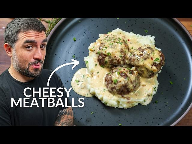 Cheesy Meatballs With a Gravy That Will Blow Your Mind! 