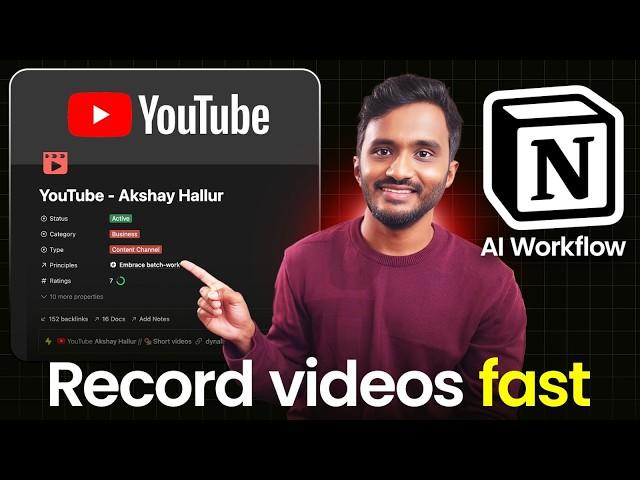 How I Record YouTube Videos FAST (Notion + AI Workflow)