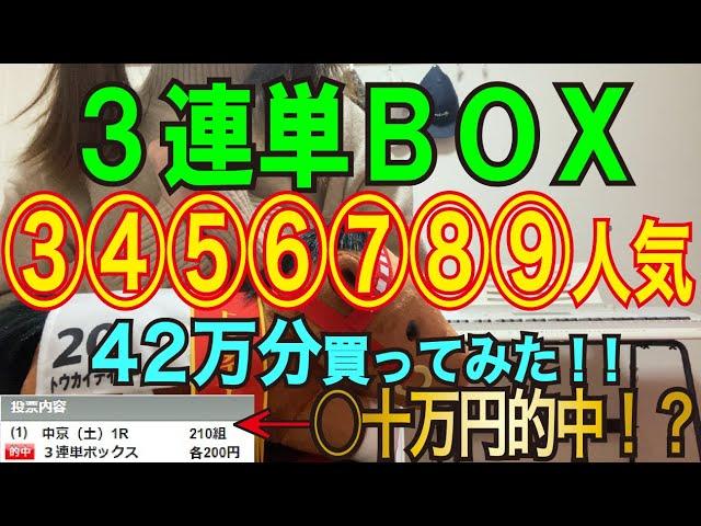 【競馬検証】42万円投資！3連単BOX③④⑤⑥⑦⑧⑨人気で買ってみた！