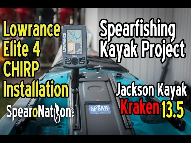 How To Lowrance Elite 4 CHIRP Installation Fishing Kayak Setup (Spearfishing Kayak Project:)