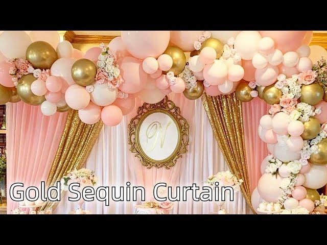 Gold Sequin BackdropLofaris Party Decorations at home Event ideas