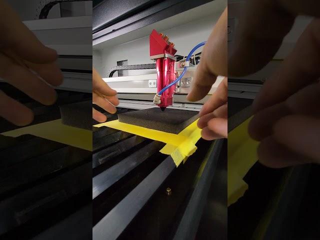 Laser cutting 20mm foam inserts with for a clients presentation boxes.