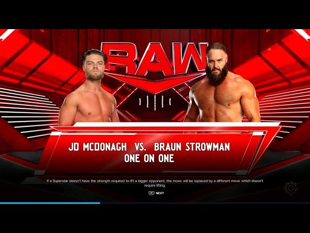 WWE Monday Night Raw JD McDonagh vs Braun Strowman