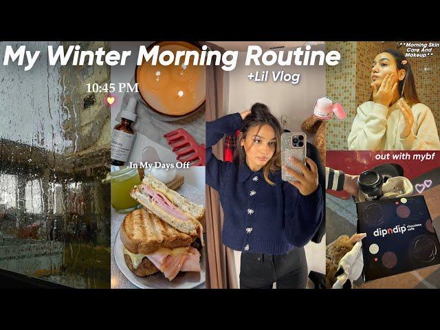 My winter morning routine ️|روتيني الصباحي في الشتاء️+lil Vlog(Zara haul️, lunch out..)