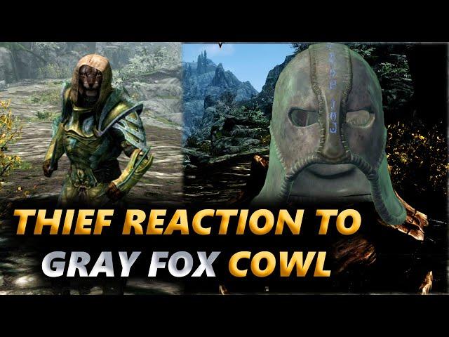 Thief Reaction If You Wear GRAY FOX COWL (COWL OF NOCTURNAL) Random Encounter - TESV Skyrim AE