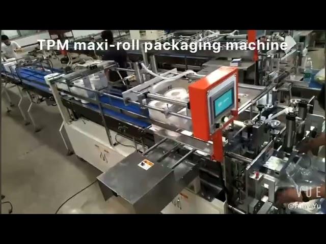 Maxi roll bundle packing machine TPM jumbo toilet paper roll packaging machine