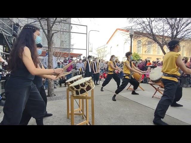 Taiko drums at Berkeley Public Library 2022.Feb.5 Cal Raijin Taiko