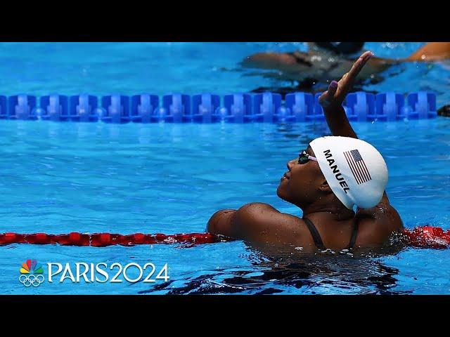 Simone Manuel holds off Douglass, Walsh to win 100m freestyle semi at Trials | NBC Sports