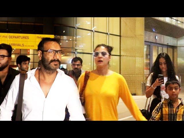 Ajay Devgn And Kajol Spotted At Mumbai Airport | देखिये विडियो