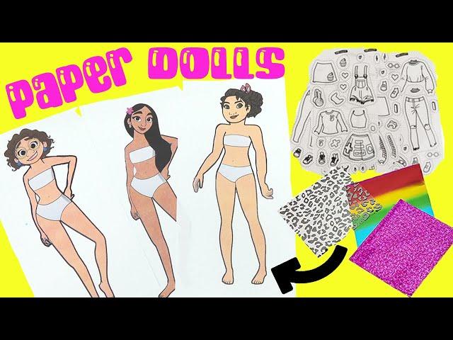 Disney Encanto DIY Paper Doll Fashions for Mirabel, Isabela, and Luisa! Inkfluencer Style and Create