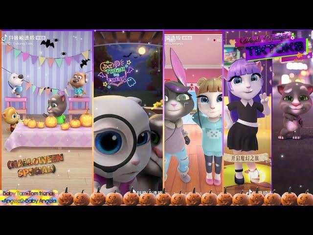 Baby Tom🪅+Tom friends+Angela2🪁+Baby Angela Tiktok Videos|HALLOWEEN SPECIAL!/AUTUMN PREMIERE!🟠