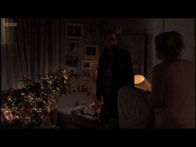 Eastenders Alfie walks into Sharon’s as the door was left open as someone has broke in scene