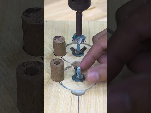 Amazing Wooden Knobs Making with Machine Drill #shorts #woodworking #trending