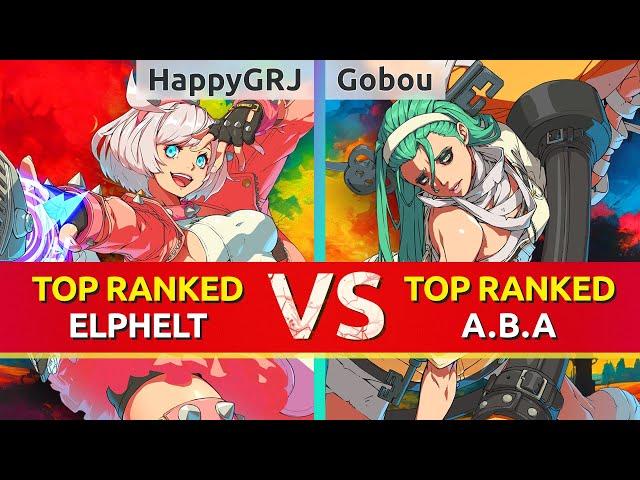 GGST ▰ HappyGRJ (TOP Ranked Elphelt) vs Gobou (TOP Ranked A.B.A). High Level Gameplay