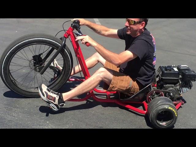 Daddy Dave drives one of our drift trikes for the first time at Speed Society HQ