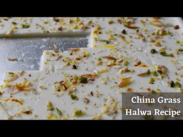 China Grass Halwa || Ghass Ka Halwa || Agar Agar Recipe By Palates Desire