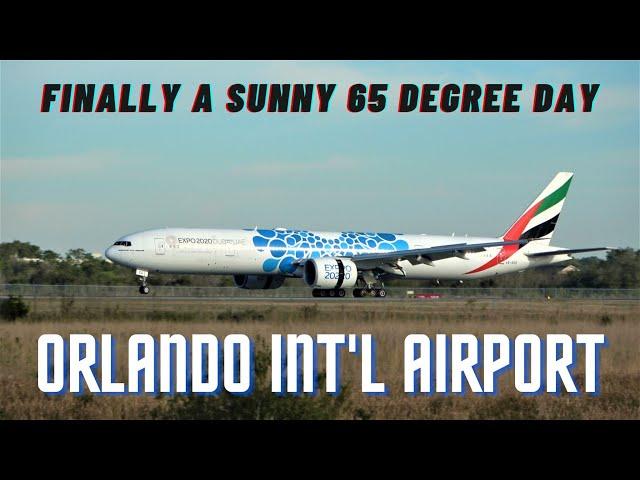 [4K] ORLANDO INTERNATIONAL AIRPORT SUNNY UP-CLOSE PLANE SPOTTING AIRCRAFT ID A330 767 777 1/24/22.