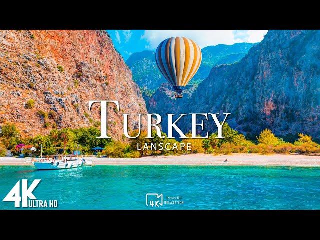 FLYING OVER TURKEY (4K UHD) Amazing Beautiful Nature Scenery with Relaxing Music | 4K VIDEO ULTRA HD