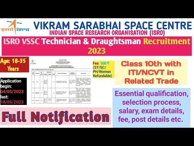 ISRO VSSC recruitment 2023|| ISRO ITI Technician recruitment brief analysis  2023|| isro vssc