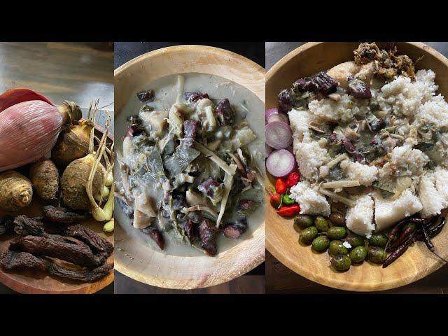 Taro with dry meat and organic veggies | Naga thali | organic | local dish