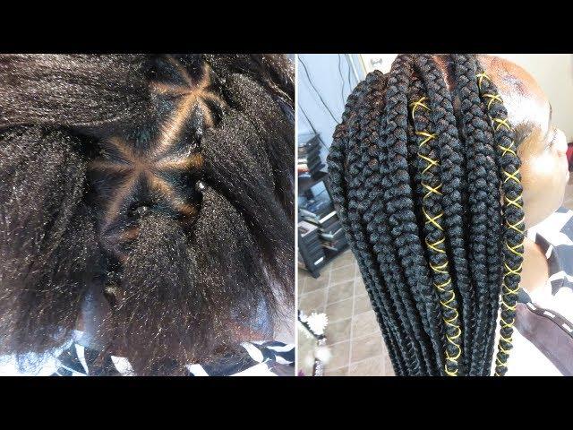 TRIANGLE BOX BRAID TUTORIAL/RUBBERBAND METHOD 