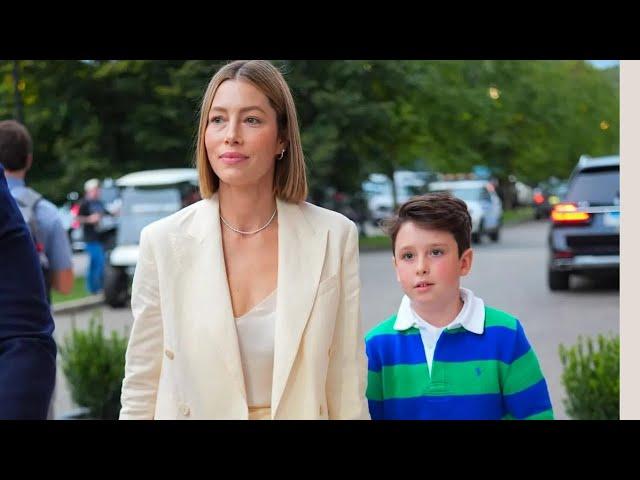 Jessica Biel and son Silas Timberlake, 9, enjoy rare public outing at US Open