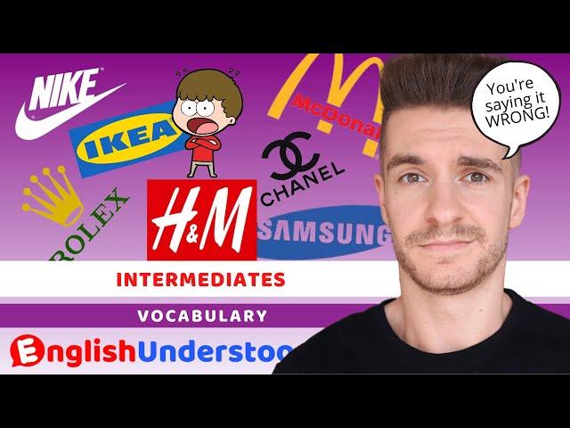 How To Pronounce 50 Brand Names CORRECTLY In English (English Speaking Practice)