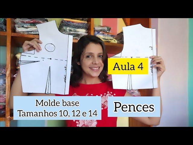 Como fazer Molde base corpo com pences. 10, 12 e 14 anos. Modelagem e Costura