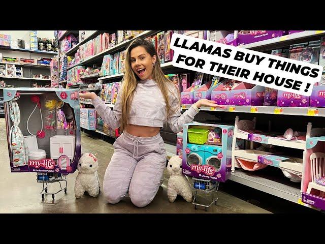 MY CRAZY LLAMAS SHOP FOR THEIR HOUSE !! | BUILDING MY LLAMAS A MANSION PART 3 !!