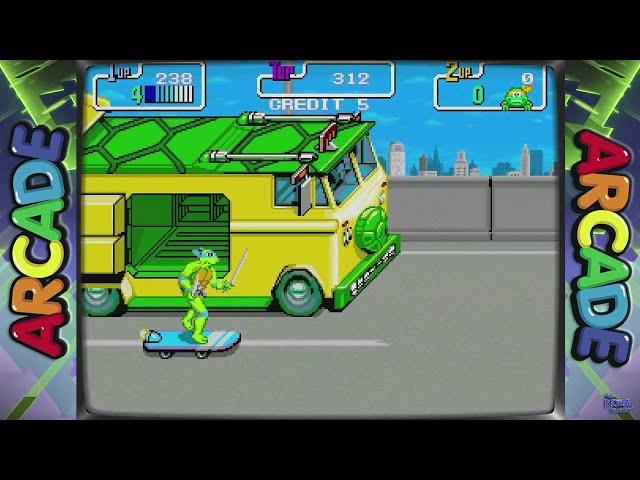 TEENAGE MUTANT NINJA TURTLES LEONARDO ARCADE LONGPLAY | RETRO LONGPLAY