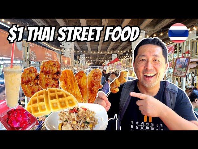 Newest BANGKOK STREET FOOD Market On Sukhumvit Road!  Thai Street Food in Bangkok Thailand!