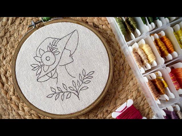 Beautiful girl and flowers embroidery hoop  || Embroidery for Beginners-Let’s Explore