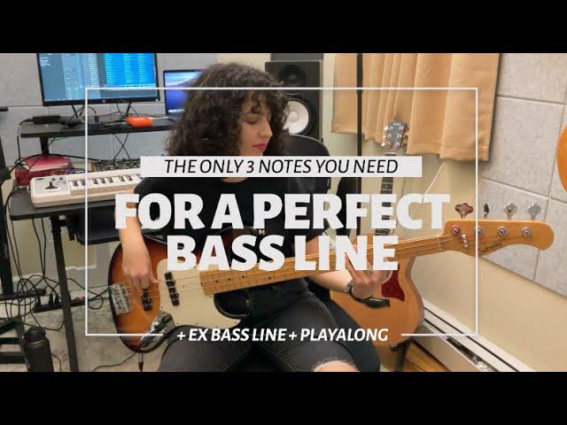 The only 3 notes you need for a perfect bass line (Beginner lesson) + ex for all levels + playalong