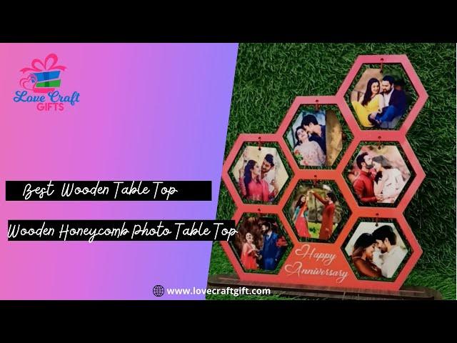 WOODEN HONEYCOMB PHOTO TABLE TOP | LOVE CRAFT GIFTS